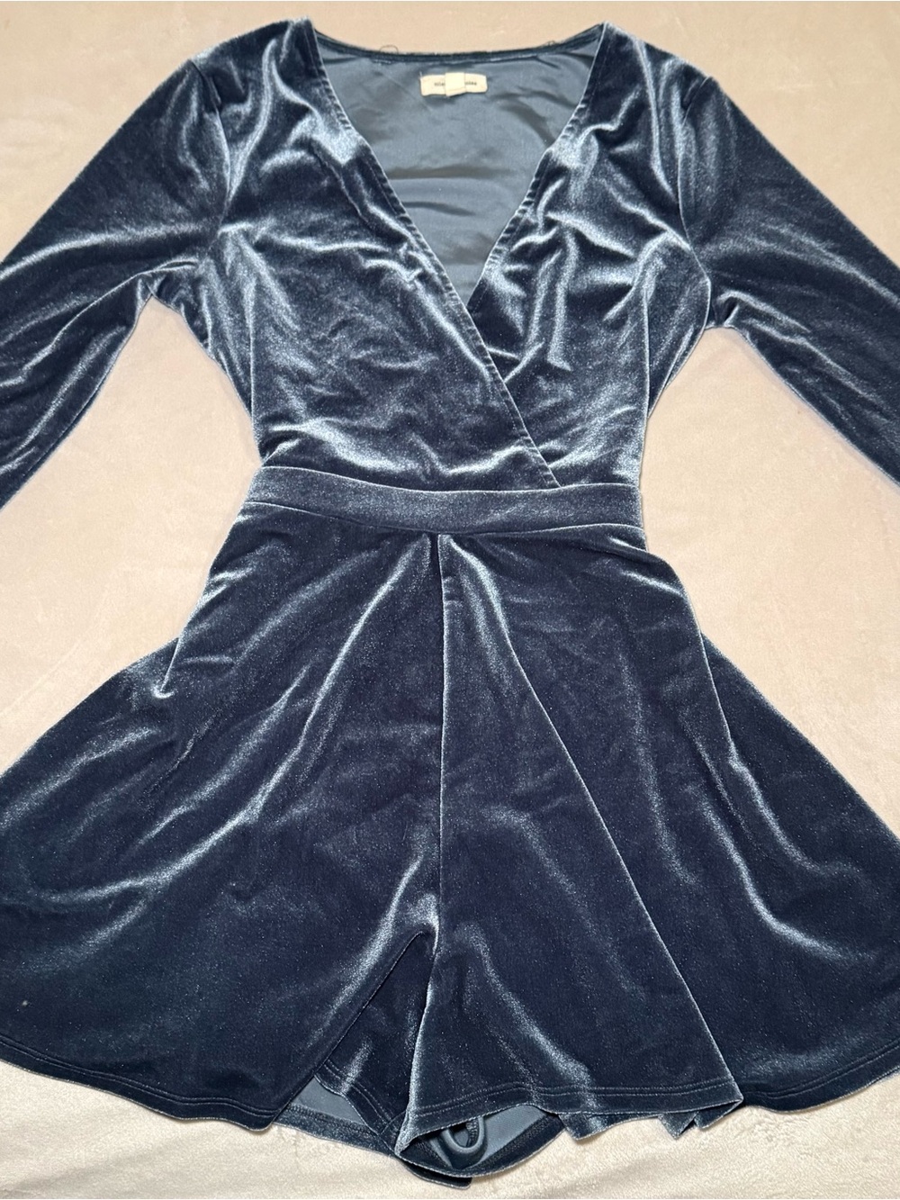 Urban Outfitters Silence + Noise Velvet Surplice Romper Playsuit